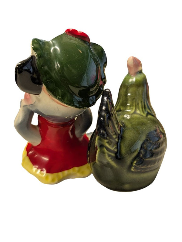 Vintage Anthropomorphic Dog & Chicken Salt & Pepper Shakers