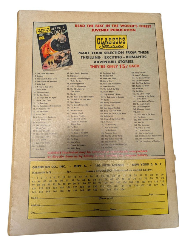 Classics Illustrated #123 — Fang and Claw