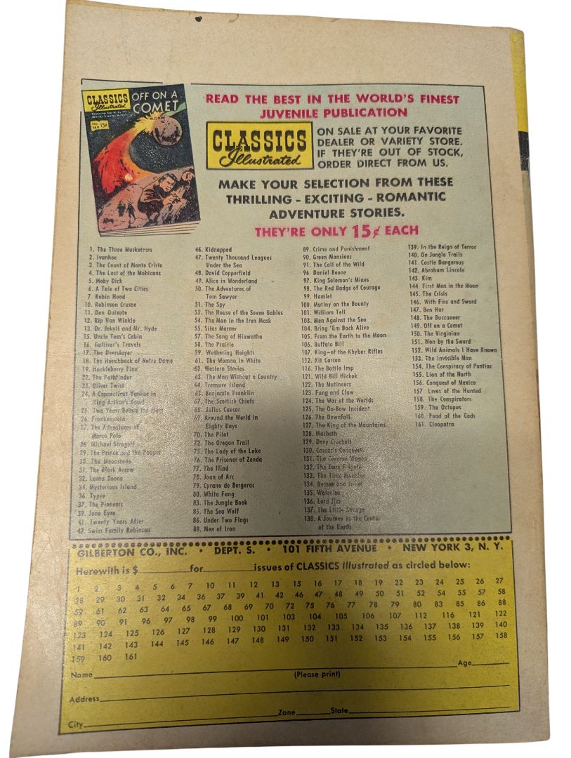 Classics Illustrated No. 134 — Romeo and Juliet (William Shakespeare, Gilberton, circa 1955)