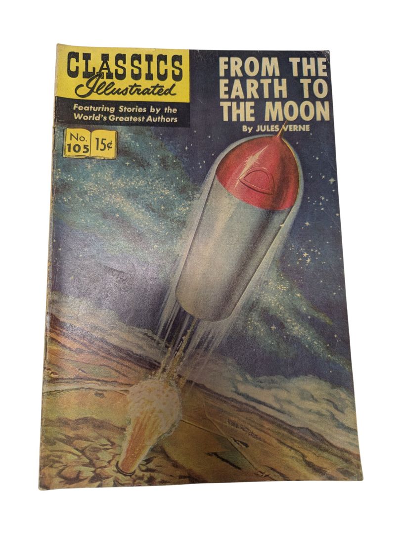 Classics Illustrated No. 105 — From the Earth to the Moon (Jules Verne, Gilberton, 1953)