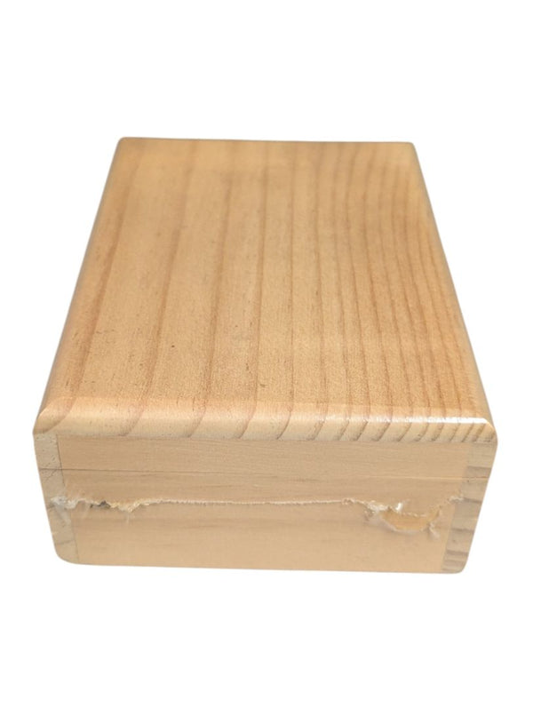 Small Natural Wood Keepsake Box with Brass Hardware