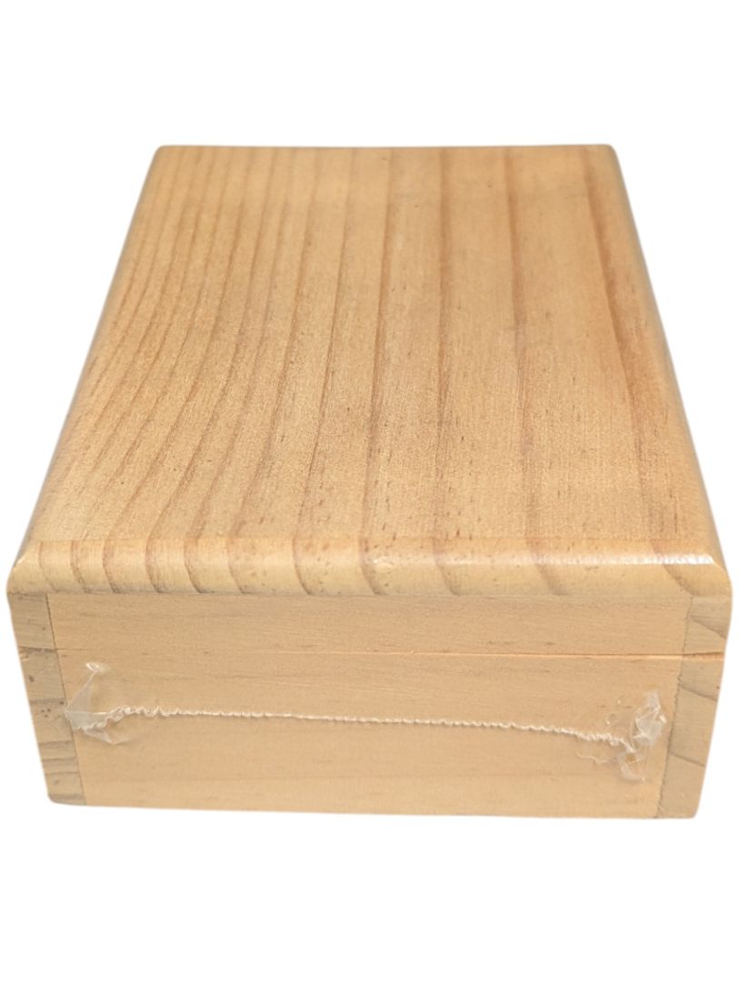 Small Natural Wood Keepsake Box with Brass Hardware