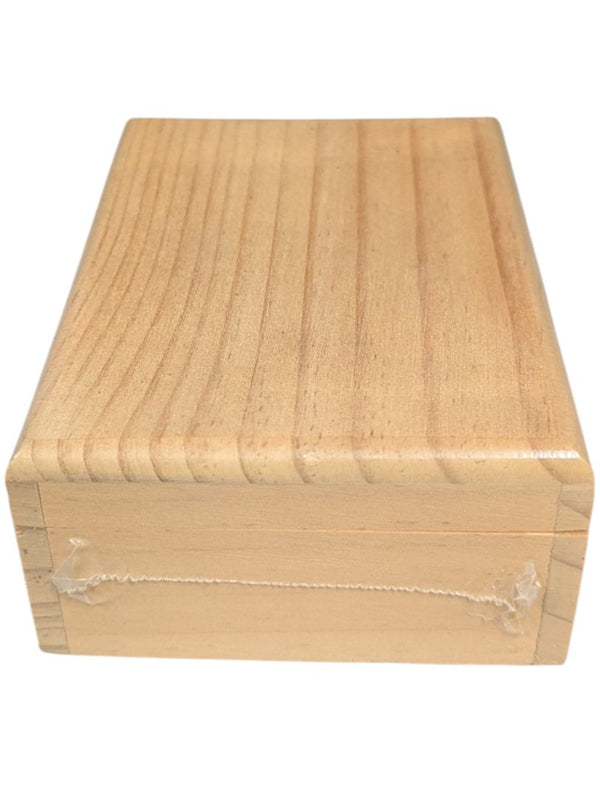 Small Natural Wood Keepsake Box with Brass Hardware