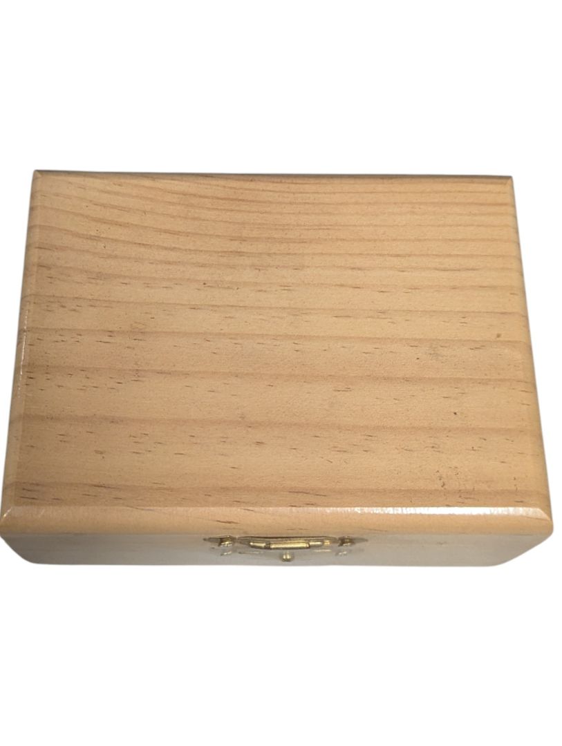 Small Natural Wood Keepsake Box with Brass Hardware