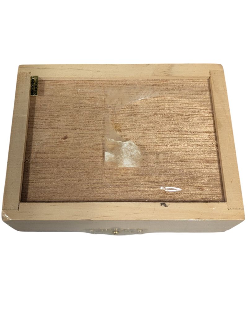 Small Natural Wood Keepsake Box with Brass Hardware