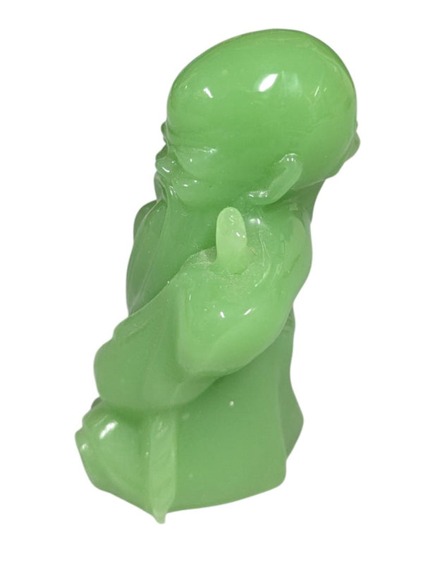 Green Glass Shou Xing Figurine – God of Longevity