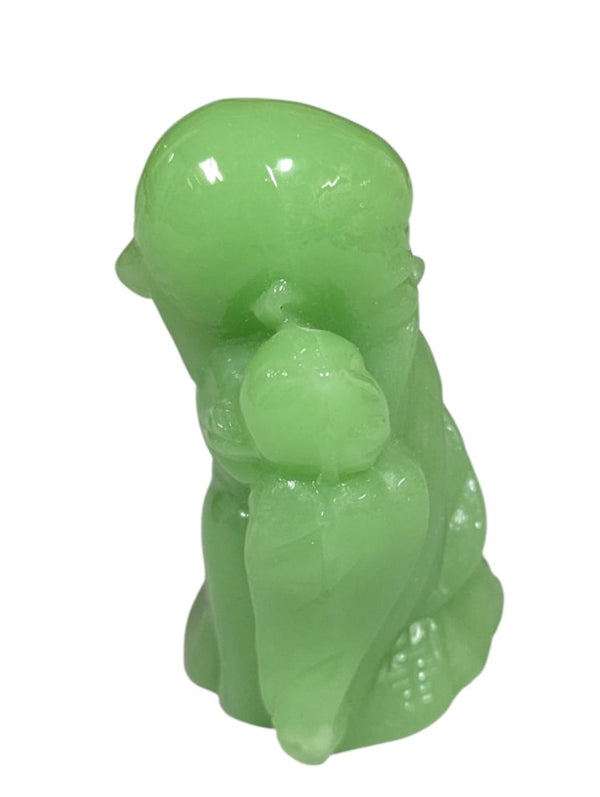 Green Glass Shou Xing Figurine – God of Longevity