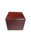 Mahogany-Finish Wooden Jewelry Box with Mirror and Drawer