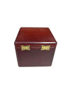 Mahogany-Finish Wooden Jewelry Box with Mirror and Drawer