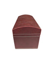 Vintage Burgundy Faux Leather Jewelry Box with Suede Interior