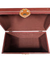 Vintage Burgundy Faux Leather Jewelry Box with Suede Interior
