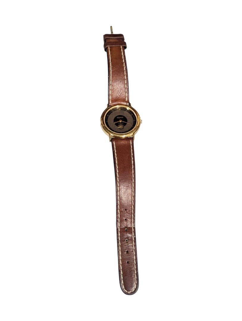 Pioneer Quartz Watch with Brown Leather Band