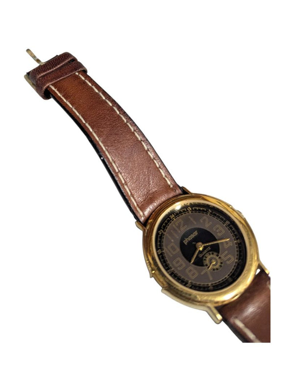 Pioneer Quartz Watch with Brown Leather Band