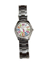 Betsey Johnson Multicolor Dial Crystal Bezel Watch
