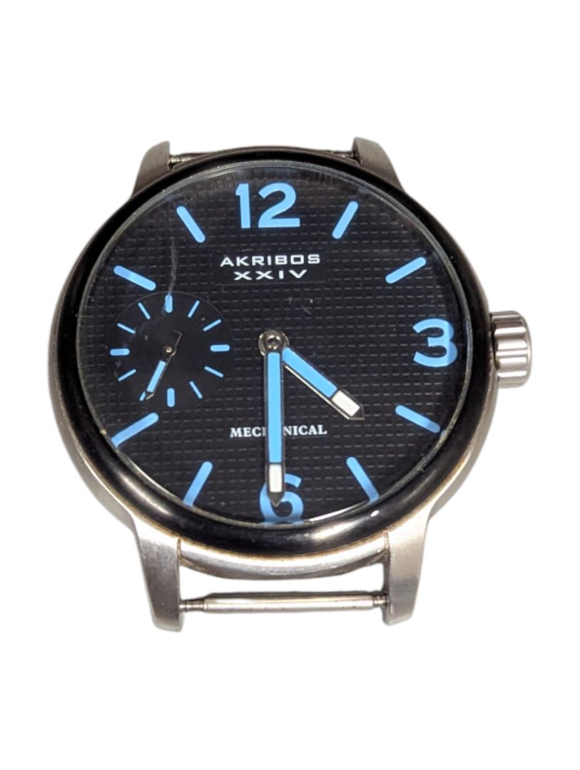 Akribos XXIV Mechanical Skeleton-Back Watch