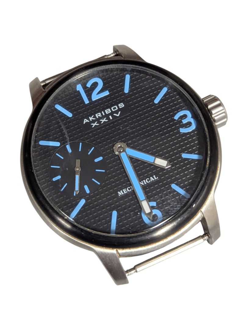 Akribos XXIV Mechanical Skeleton-Back Watch