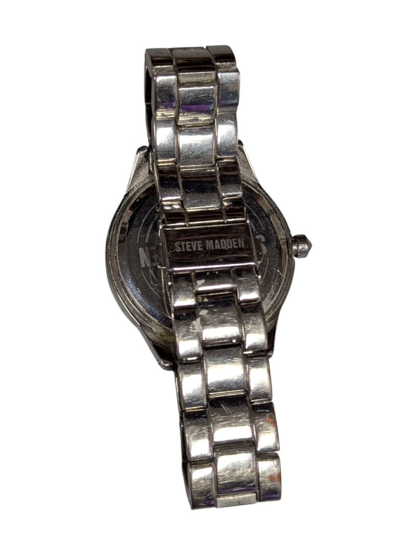 Steve Madden Purple Dial Stainless Steel Watch
