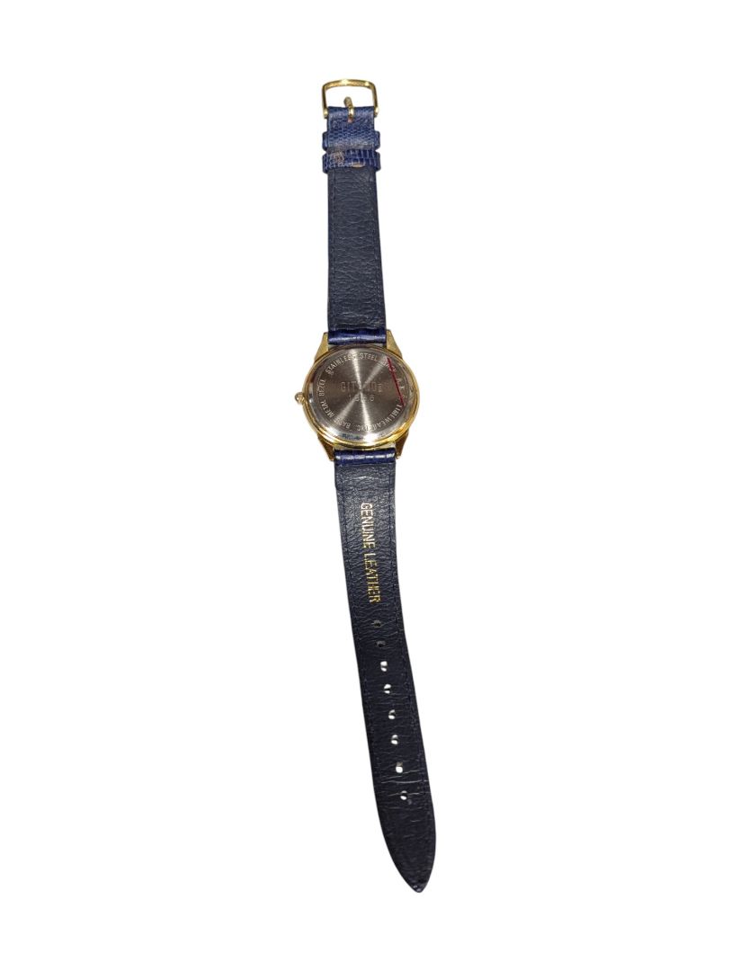 Bitans Quartz Watch with Blue Leather Strap