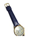 Bitans Quartz Watch with Blue Leather Strap