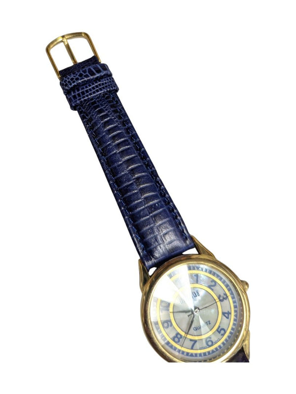 Bitans Quartz Watch with Blue Leather Strap