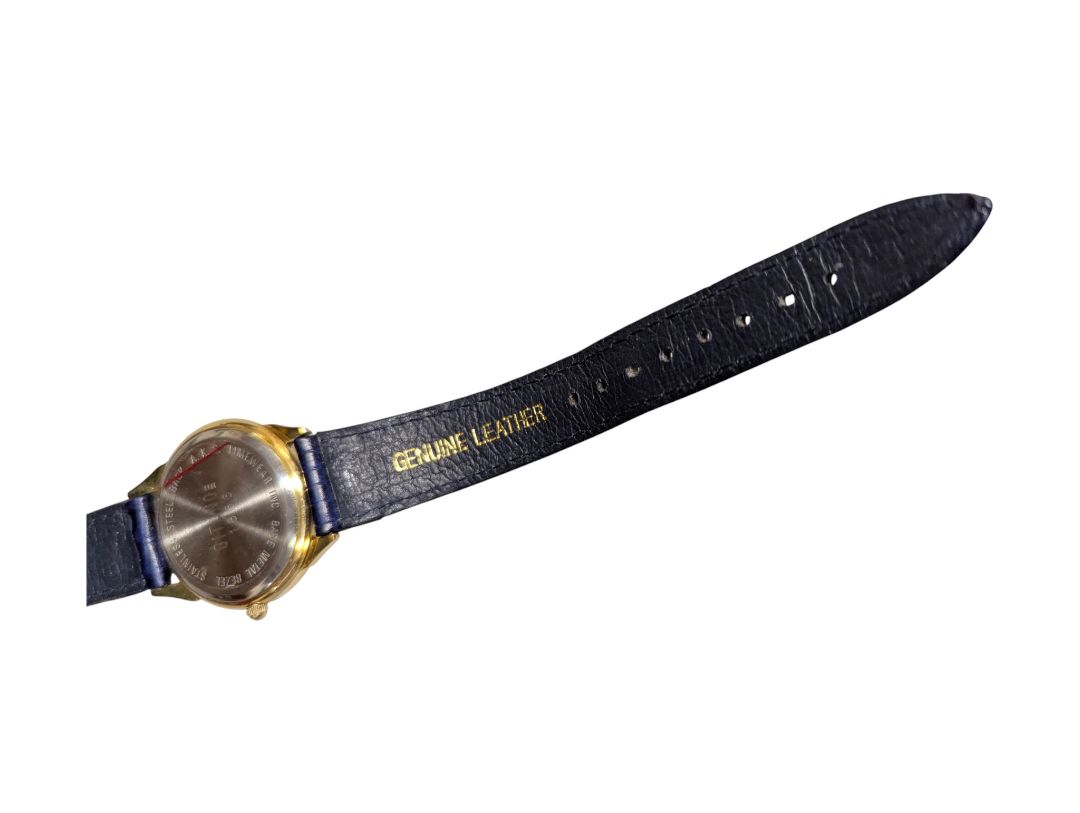 Bitans Quartz Watch with Blue Leather Strap