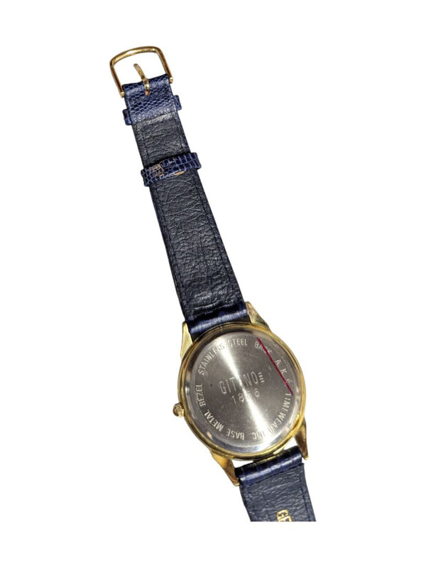Bitans Quartz Watch with Blue Leather Strap