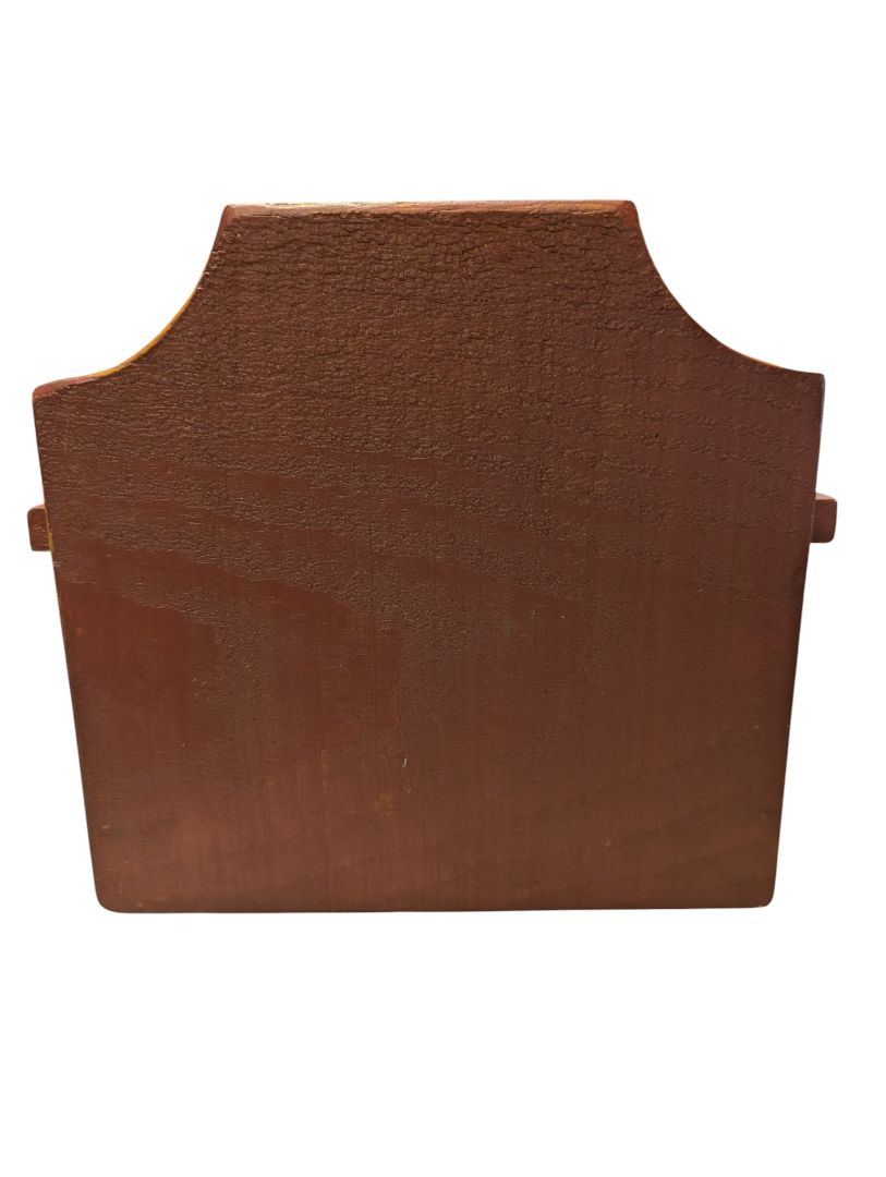 Vintage Hand-Painted Wooden Wall Salt Box – Yellow Floral Motif