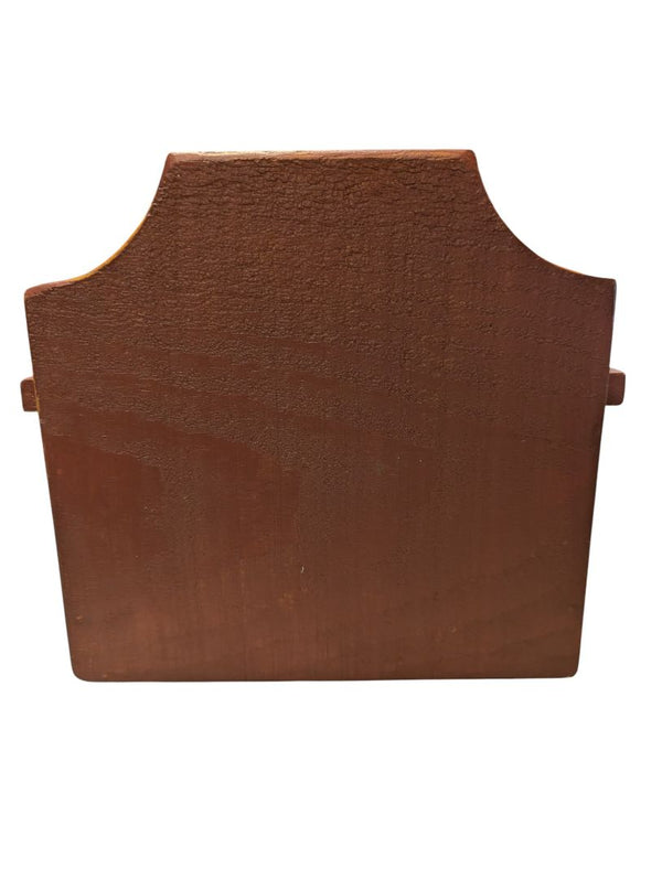 Vintage Hand-Painted Wooden Wall Salt Box – Yellow Floral Motif