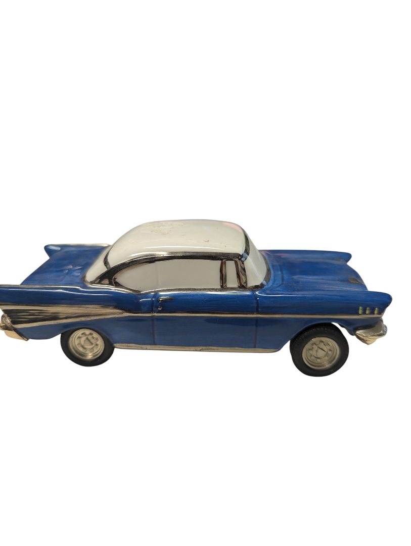 1957 Chevrolet Bel Air Ceramic Car Bank – Blue & White