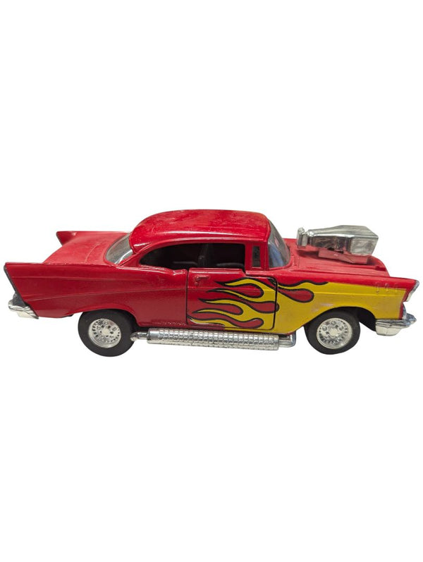 1957 Chevy Bel Air Hot Rod – Red Flame Edition Diecast Model