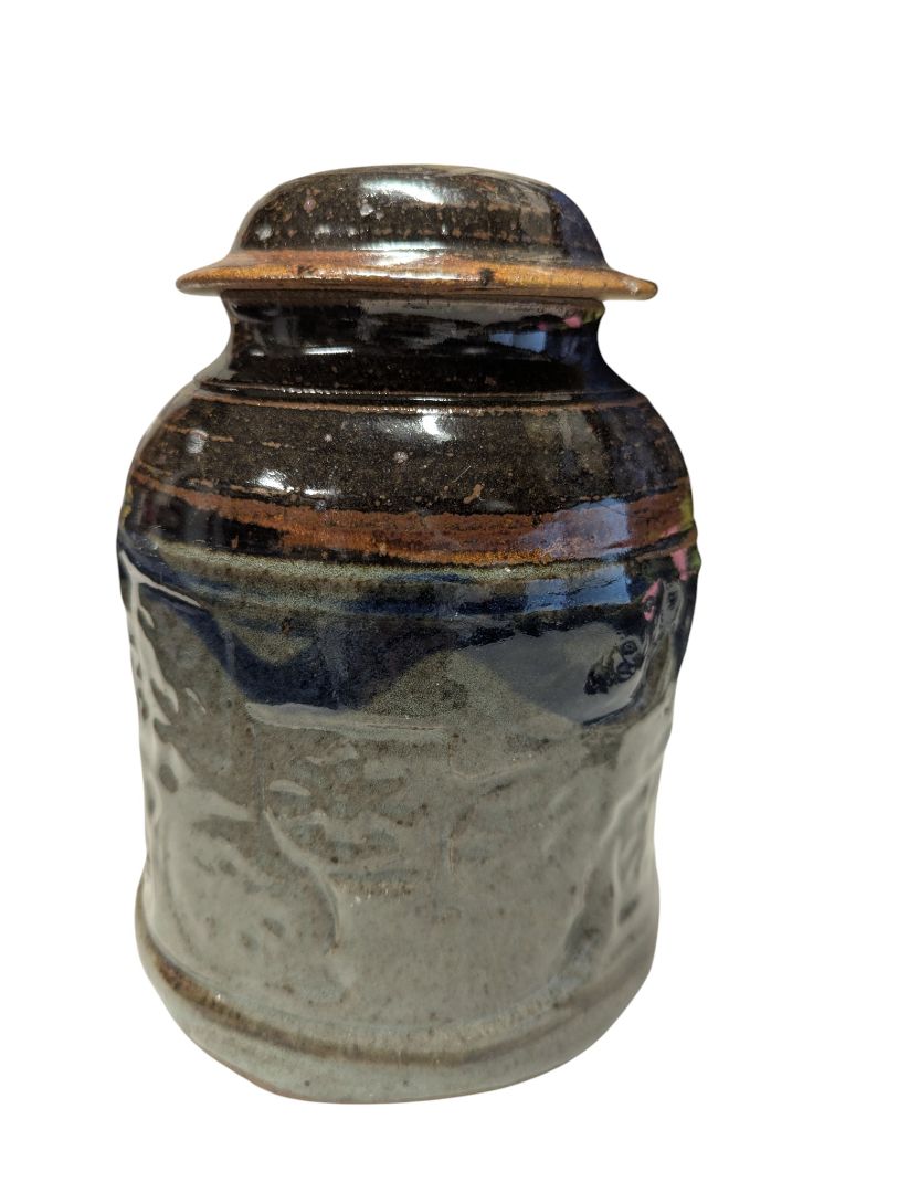 Studio Pottery Lidded Jar – Hand-Thrown Stoneware Vessel