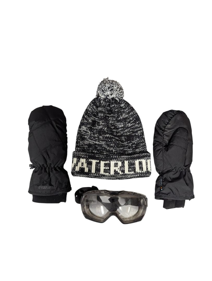 Winter Accessory Set – “Waterloo” Knit Hat, Emazu Mittens & Zenith Goggles
