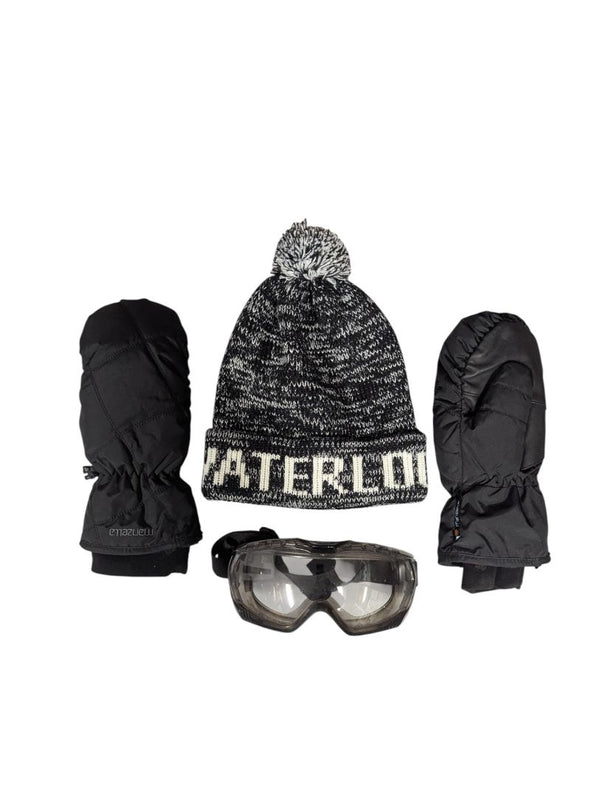 Winter Accessory Set – “Waterloo” Knit Hat, Emazu Mittens & Zenith Goggles