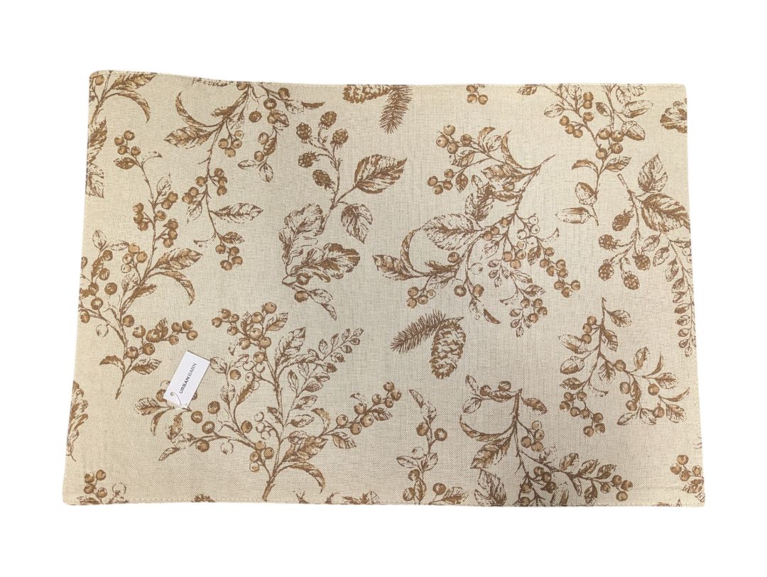 Set of 4 Urban Reversible Cotton Placemats – Botanical & Stripe Design