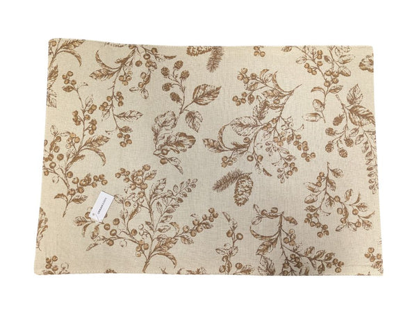 Set of 4 Urban Reversible Cotton Placemats – Botanical & Stripe Design