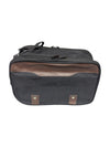 Wedama Canvas Toiletry Travel Bag – Black with Brown Trim