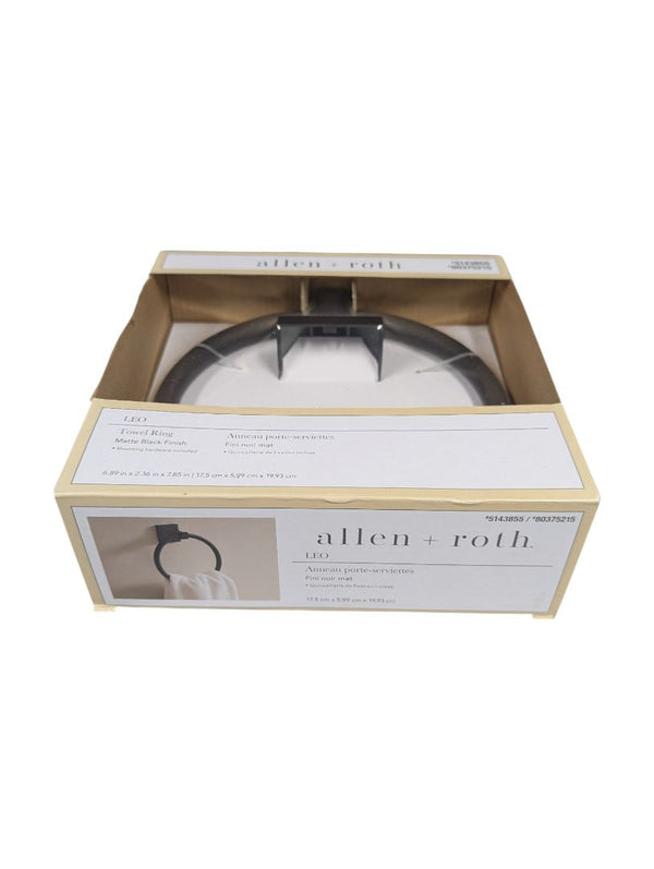 Allen + Roth “Leo” Bathroom Hardware Set – Matte Black (3 Pieces, New in Box)