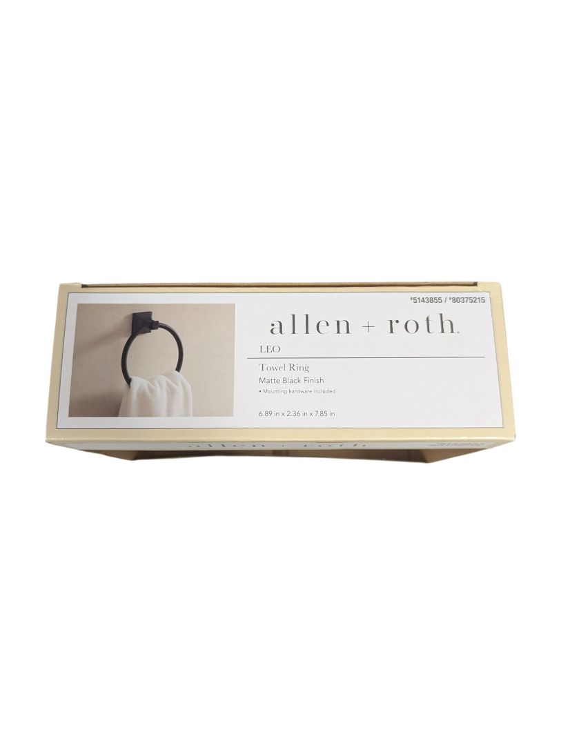 Allen + Roth “Leo” Bathroom Hardware Set – Matte Black (3 Pieces, New in Box)