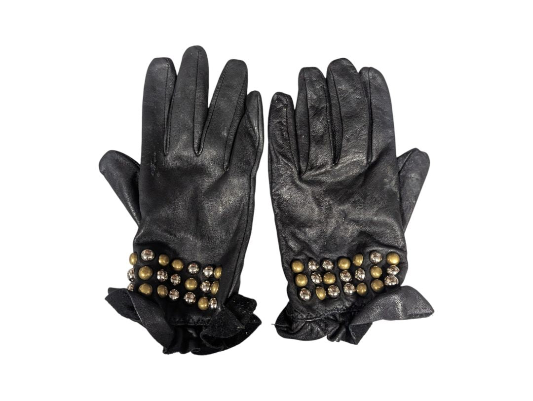 Lot of 2 – Etienne Aigner & Studded Black Leather Gloves (Ladies Size 7½)