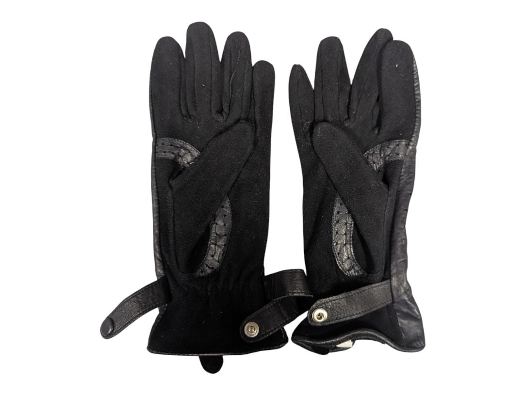 Lot of 2 – Etienne Aigner & Studded Black Leather Gloves (Ladies Size 7½)