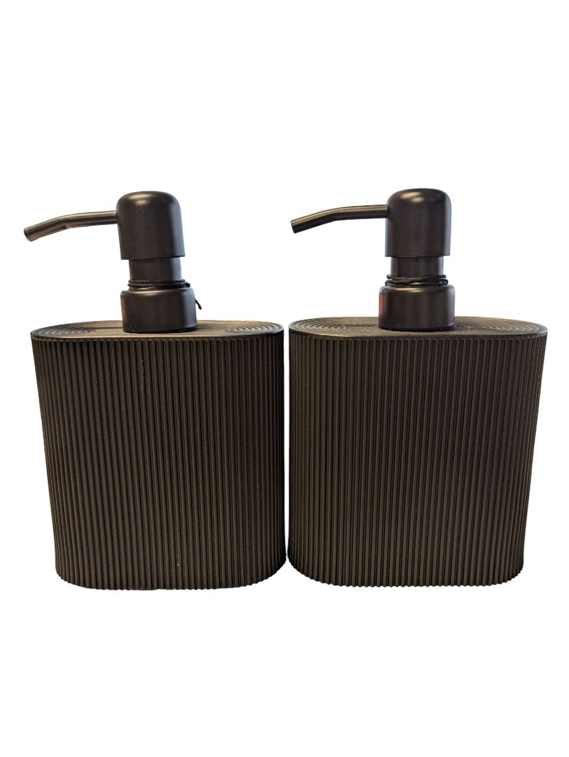 Set of 2 Natori Matte Black Lotion Dispensers – “Balli” Collection