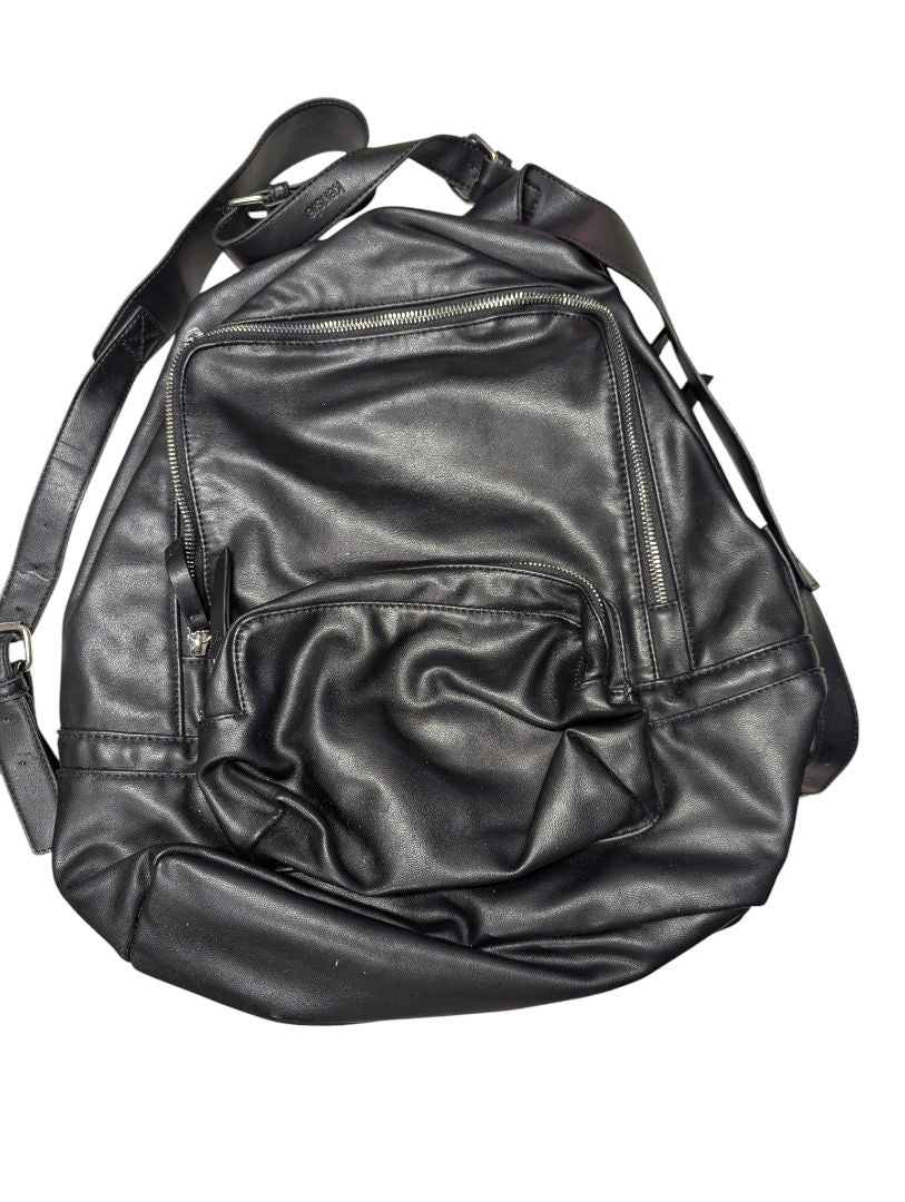 Kensie Black Faux Leather Backpack – Modern Convertible Design