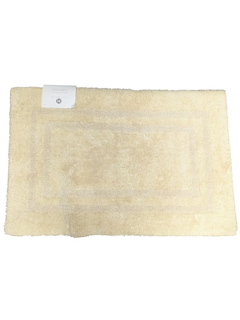 Hotel Collection Reversible Cotton Bath Rug – Ivory 21” × 34”