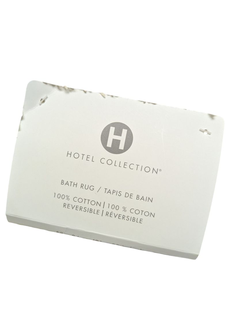 Hotel Collection Reversible Cotton Bath Rug – Ivory 21” × 34”