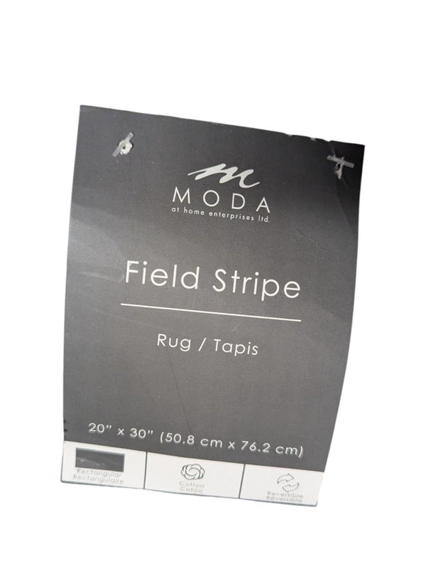 MODA Field Stripe Reversible Cotton Bath Rug – 20” × 30”