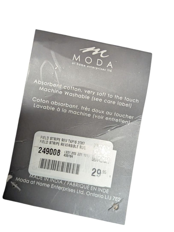 MODA Field Stripe Reversible Cotton Bath Rug – 20” × 30”