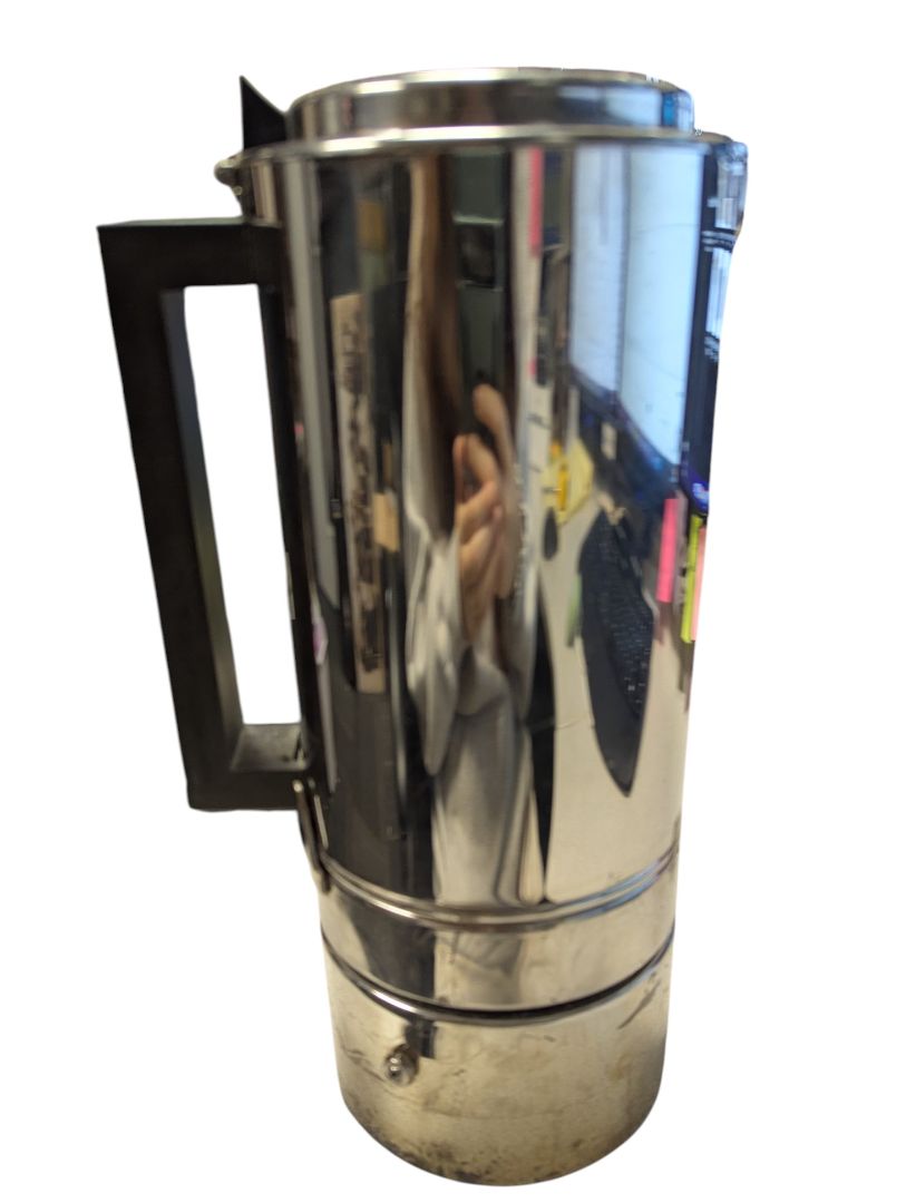 Vintage Mirror-Finish Coffee Percolator – Tall Stainless Steel with Bakelite Handle