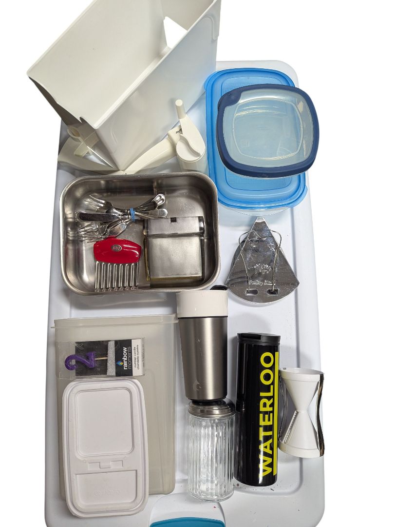 Lot of Kitchen & Home Accessories – Mixed Storage, Tools & Hardware