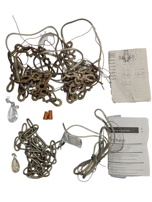 Antique Brass Chandelier Wiring & Chain Assembly Kit