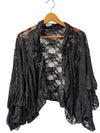 Intimately Free People Black Lace Ruffle Cardigan